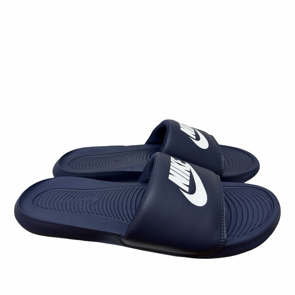Nike Other - Nike Victori One Slide Mens US 11 EU 45 Navy White Summer Casual Pool Flip Flops